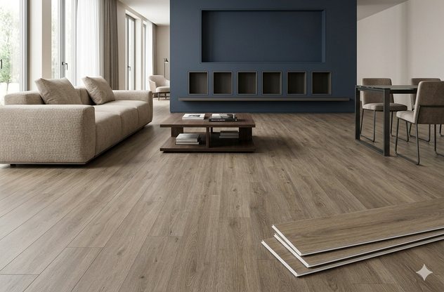 Premium parquet flooring in living room
