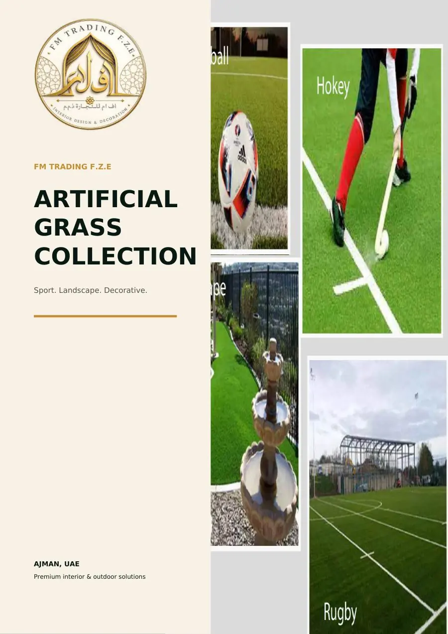 Cover of the FM Trading artificial grass collection catalogue